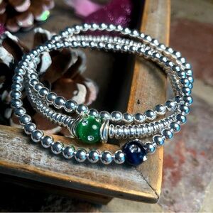 Silver Beaded Bracelets